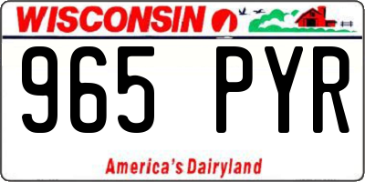 WI license plate 965PYR