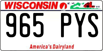 WI license plate 965PYS