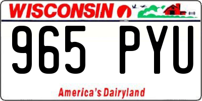 WI license plate 965PYU