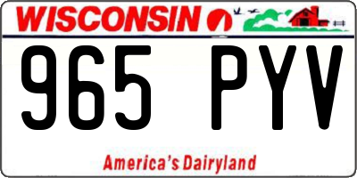WI license plate 965PYV