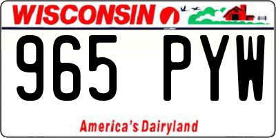 WI license plate 965PYW