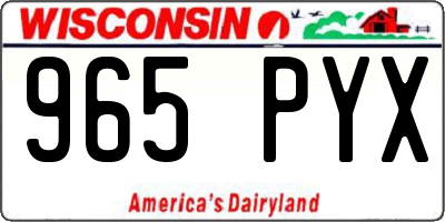 WI license plate 965PYX