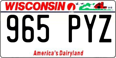WI license plate 965PYZ