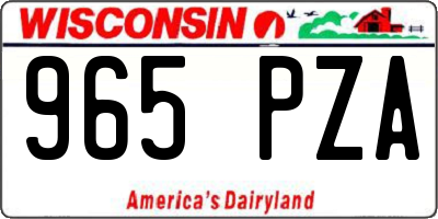 WI license plate 965PZA