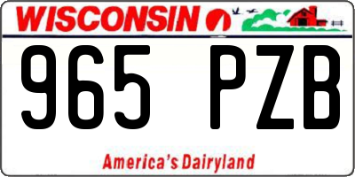 WI license plate 965PZB