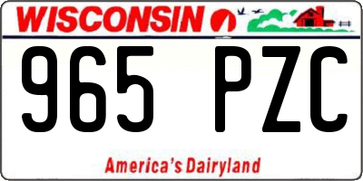 WI license plate 965PZC