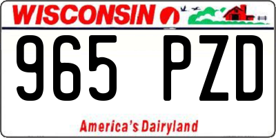 WI license plate 965PZD