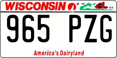 WI license plate 965PZG