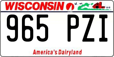 WI license plate 965PZI