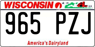 WI license plate 965PZJ