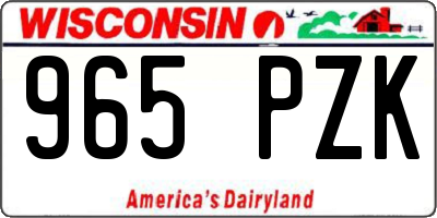 WI license plate 965PZK