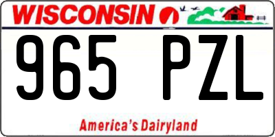 WI license plate 965PZL