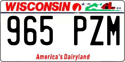WI license plate 965PZM