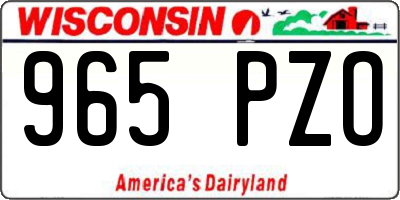 WI license plate 965PZO