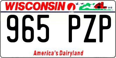 WI license plate 965PZP