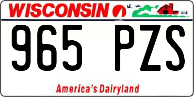WI license plate 965PZS