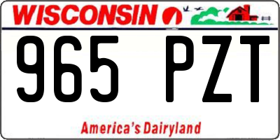 WI license plate 965PZT