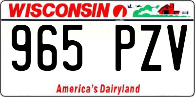 WI license plate 965PZV