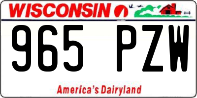 WI license plate 965PZW