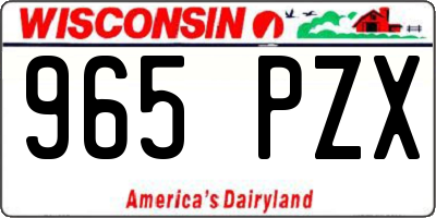 WI license plate 965PZX