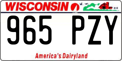 WI license plate 965PZY