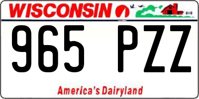 WI license plate 965PZZ
