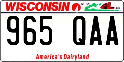 WI license plate 965QAA