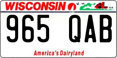 WI license plate 965QAB