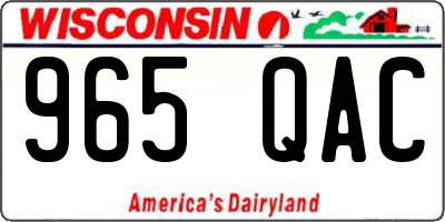 WI license plate 965QAC