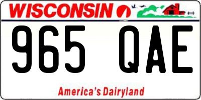 WI license plate 965QAE