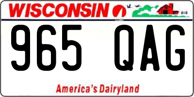 WI license plate 965QAG