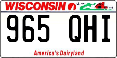 WI license plate 965QHI