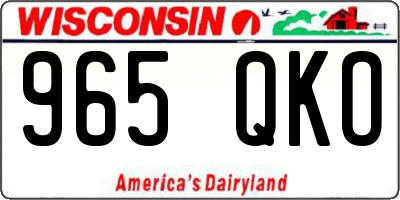 WI license plate 965QKO