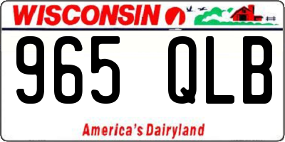WI license plate 965QLB
