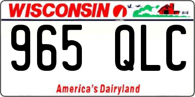 WI license plate 965QLC