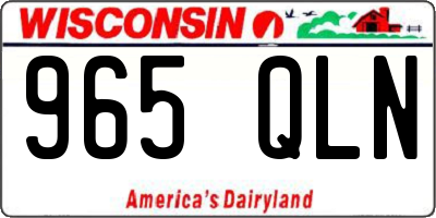 WI license plate 965QLN