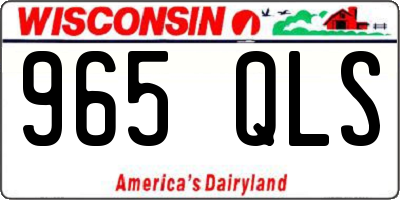 WI license plate 965QLS