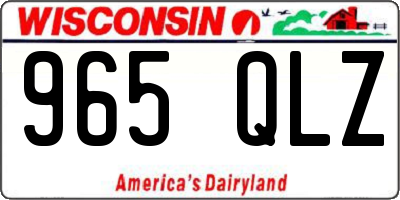 WI license plate 965QLZ