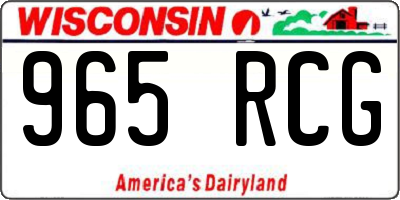 WI license plate 965RCG