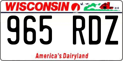 WI license plate 965RDZ