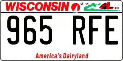WI license plate 965RFE