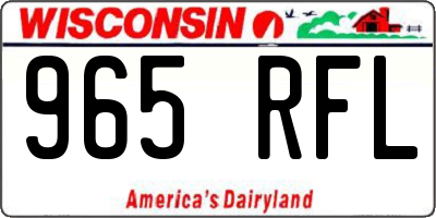 WI license plate 965RFL
