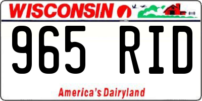 WI license plate 965RID