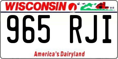 WI license plate 965RJI