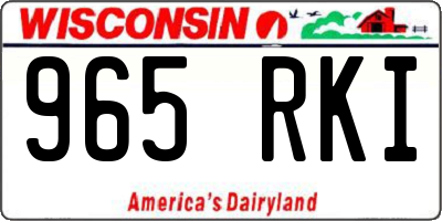 WI license plate 965RKI