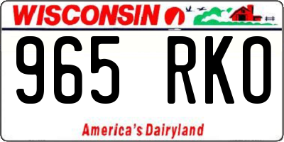 WI license plate 965RKO