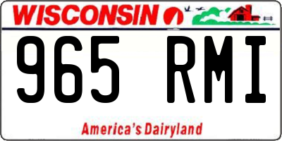 WI license plate 965RMI