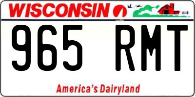 WI license plate 965RMT