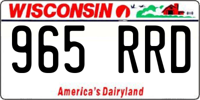 WI license plate 965RRD