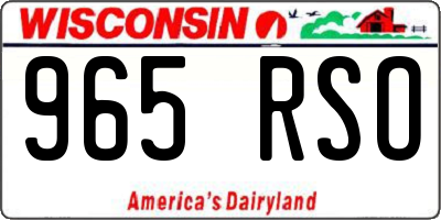 WI license plate 965RSO